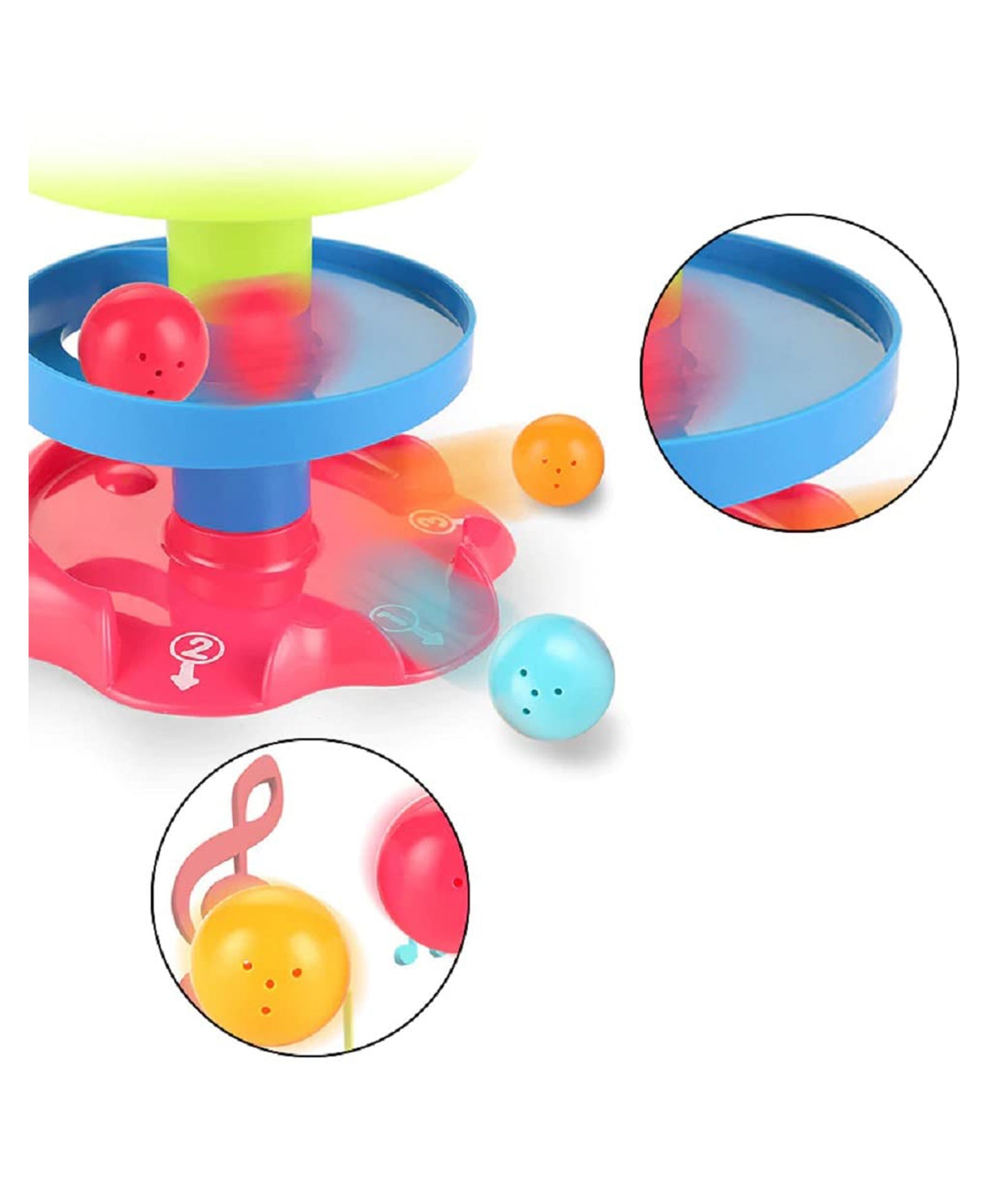 5 Layer Ball Drop and Roll Swirling Tower Educational Toys