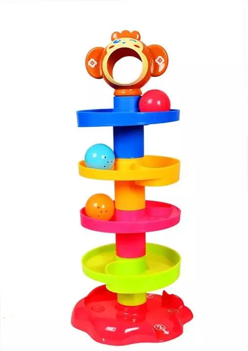 5 Layer Ball Drop and Roll Swirling Tower Educational Toys