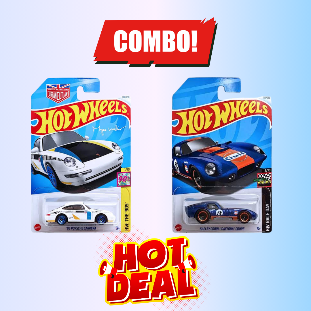 COMBO 1 96 PORSCHE CARRERA   + SHELBY COBRA DAYTONA COUPE HOT WHEELS