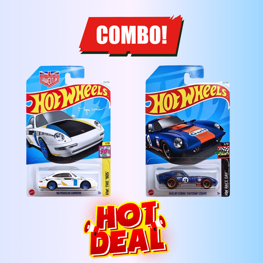 COMBO 1 96 PORSCHE CARRERA   + SHELBY COBRA DAYTONA COUPE HOT WHEELS