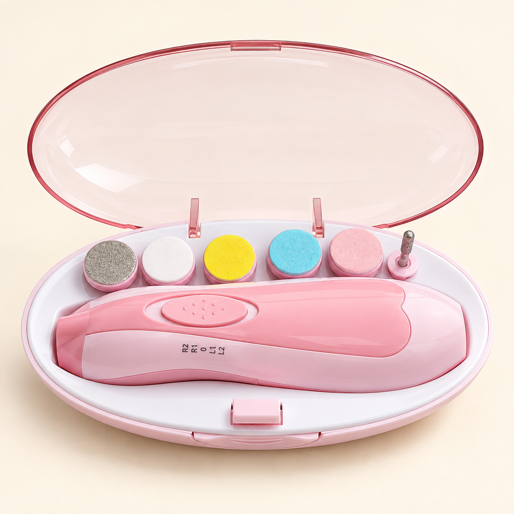 Baby Electric Nail Trimmer with 6 Grinding Heads – Safe Nail Care Kit