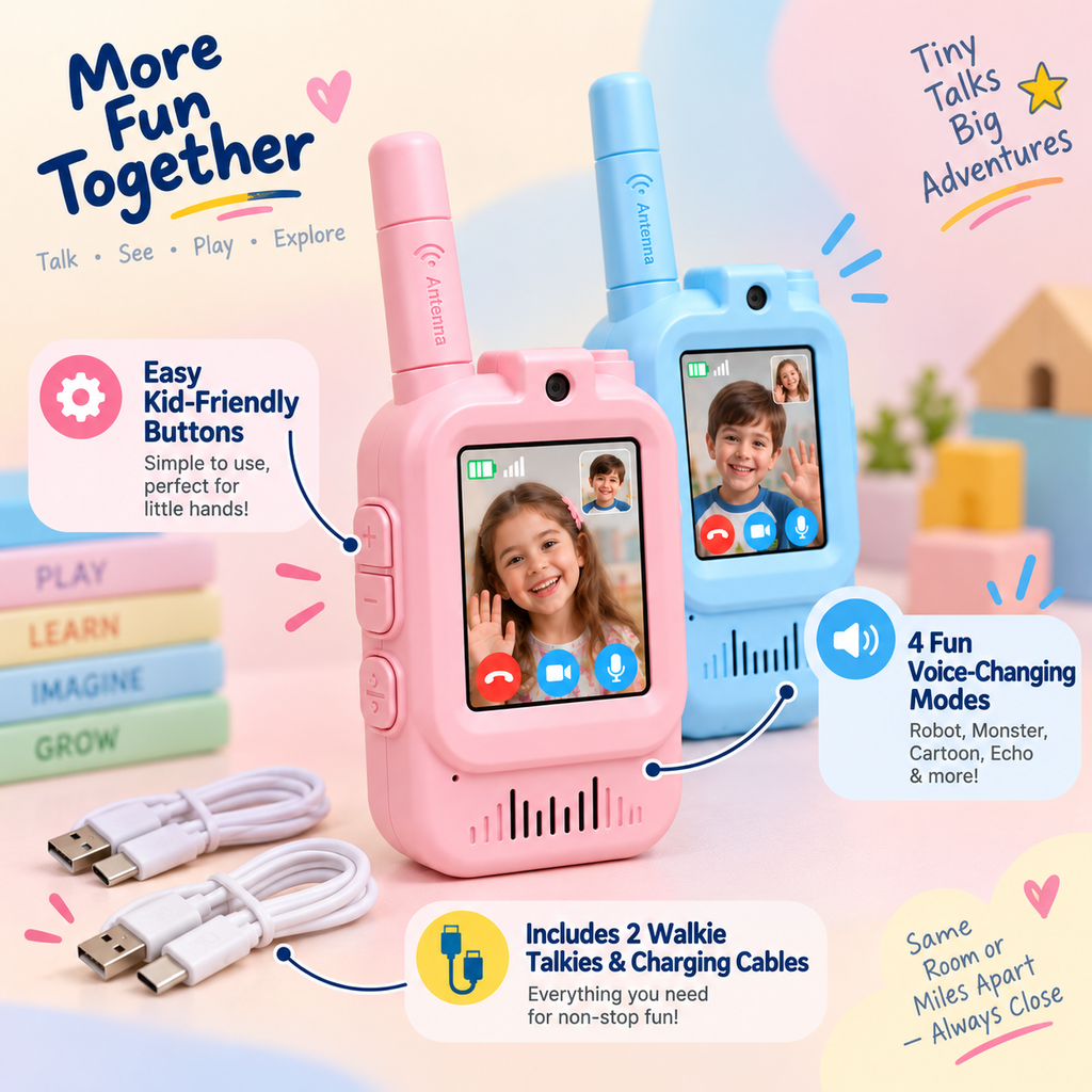 Kids Smart Walkie Talkies with Video Calling