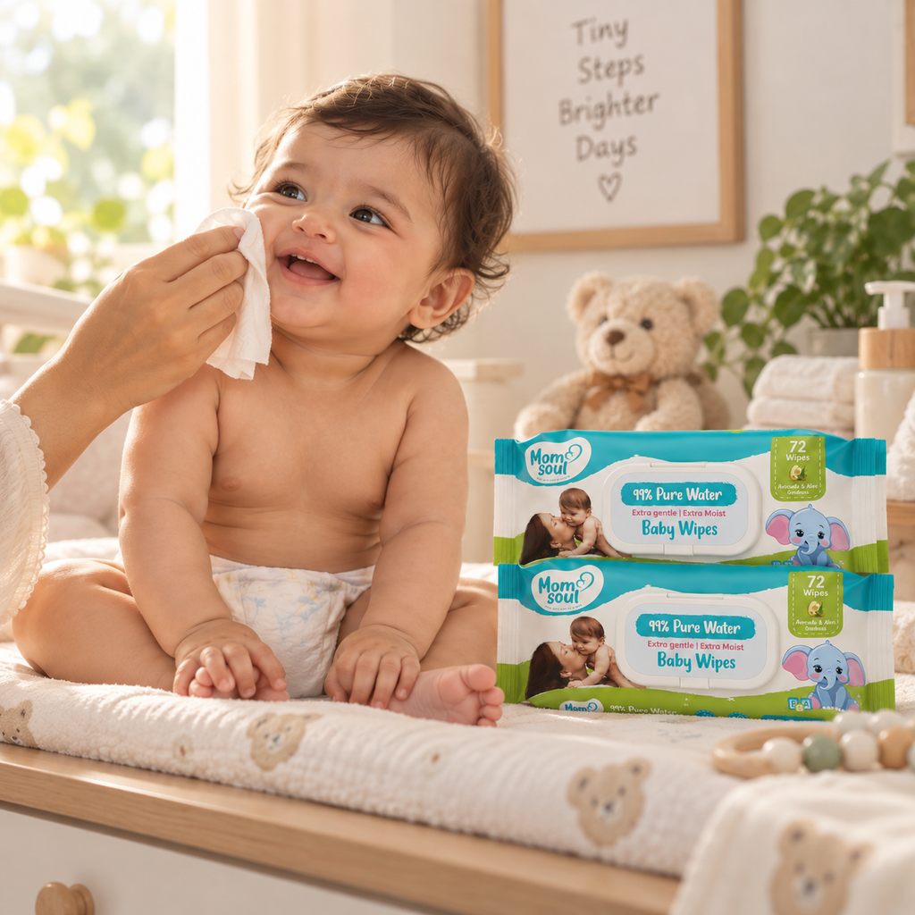 Momsoul 99% Pure Water Baby Wipes – 72 Wipes (Pack of 2)
