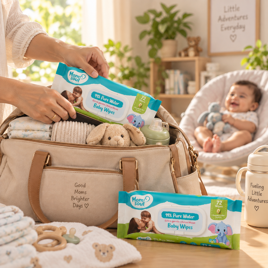 Momsoul 99% Pure Water Baby Wipes – 72 Wipes (Pack of 2)